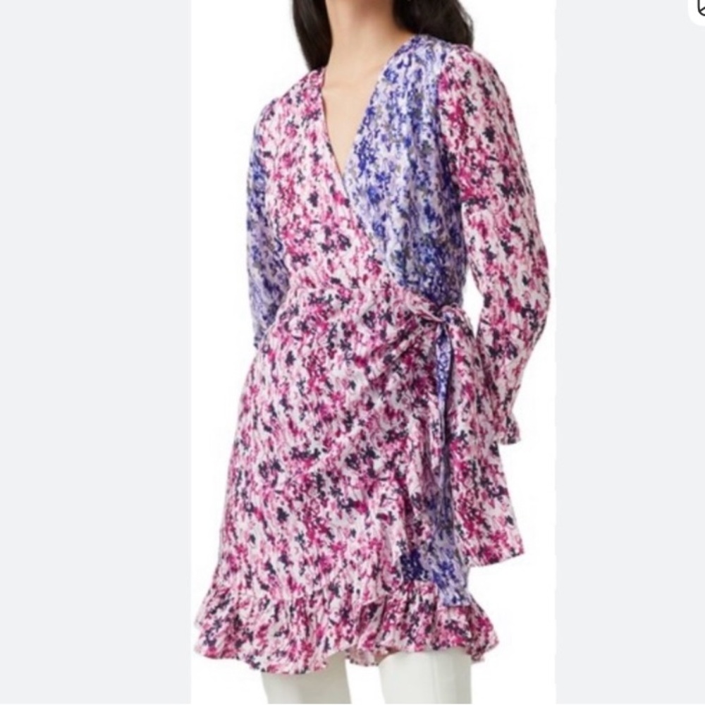 NWOT - Two-Toned Faux Wrap Mini Dress